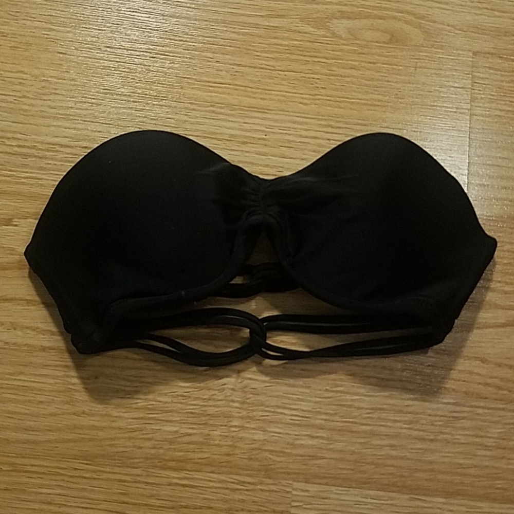 Swim top, bandou padded and wire/black